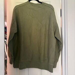 Oversized Aerie olive Crewneck Sweater